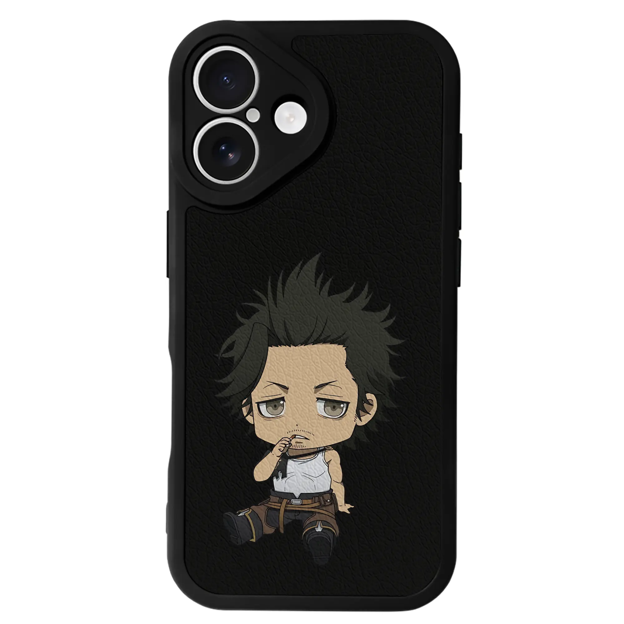 ブラッククローバー グッズ ヤミ・スケヒロ - IPhone 16シリーズ対応 ・ シリコンスマホケース ・ レザー調 ・ 高精度フィット ・ 耐衝撃 ・ ワイヤレス充電対応 ・ 精密カット